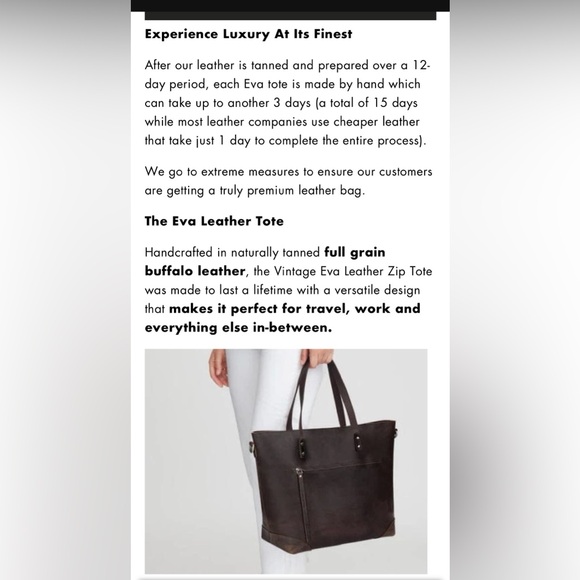 MONTANA HUDSON Eva Brown LARGE Leather Zip Tote - Picture 3 of 10